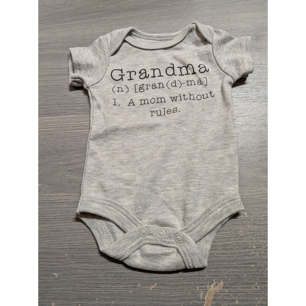 Baby Starters Newborn Grandma Definition Graphic Bodysuit Short Sleeve Up 8lb